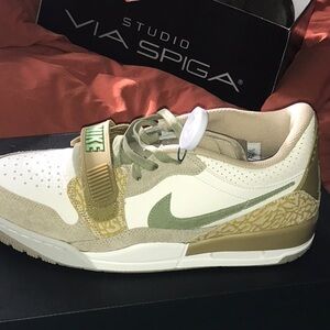 Nike Jordan Legacy 312 Low
Golden Moss Alligator Green and Tan Sneakers